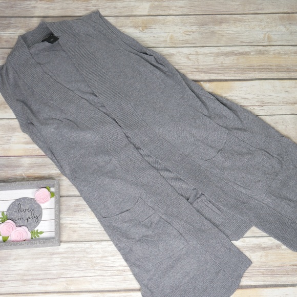 Ann Taylor Factory Sweaters - Ann Taylor Factory | Ribbed Sleeveless Cardigan L
